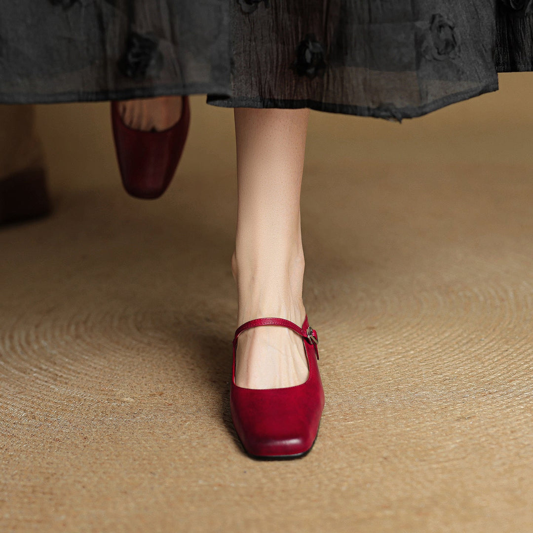 Italy | Square Toe Mary Jane Mules