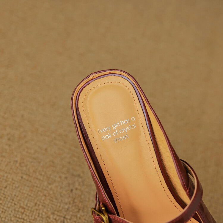 Manuela | Mary Jane Mules with Heel