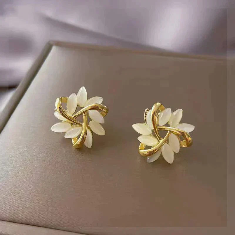 Luxury White Opal Earrings
