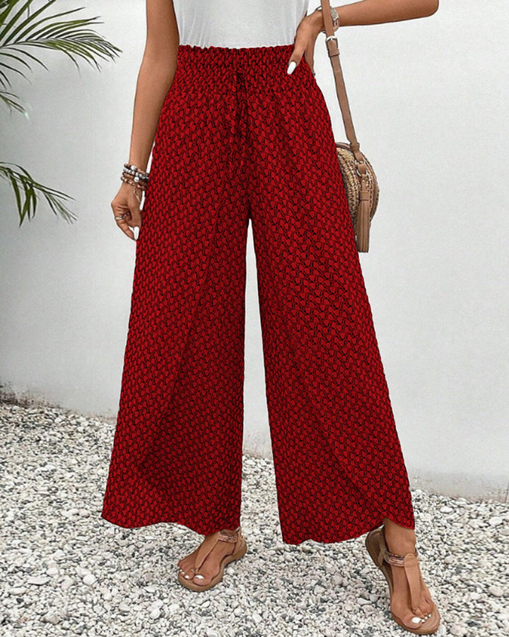 Catherine – Smocked Wide Leg Trousers