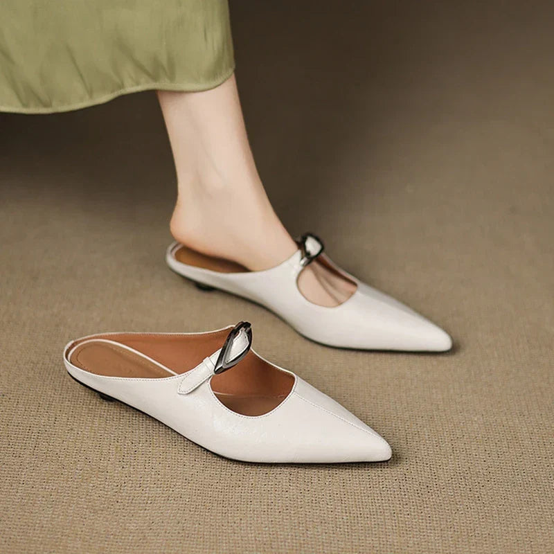 Regine | Pointed Mules with Buckle