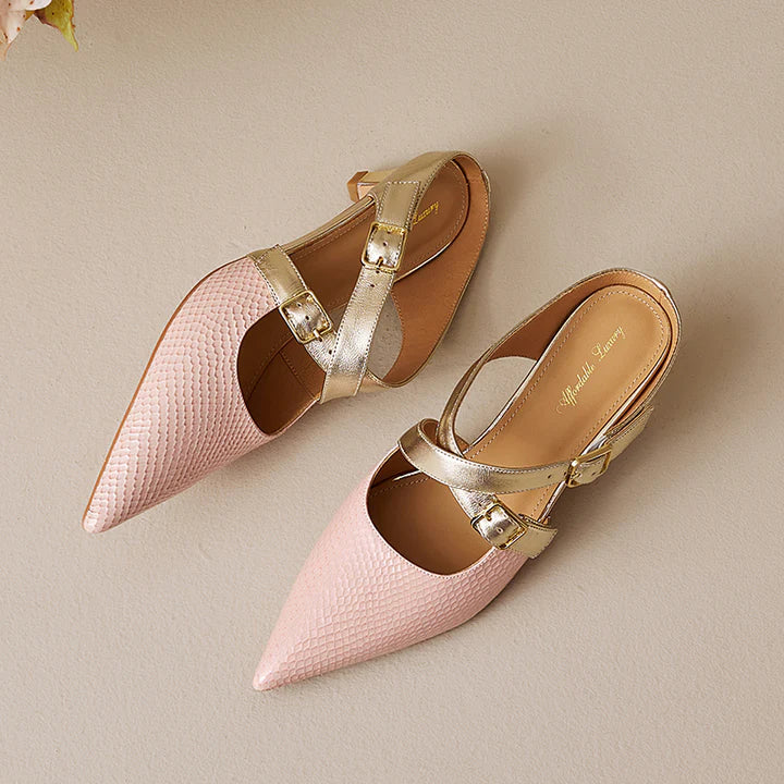 Ludovica | Pointed Mules with Crossed Straps