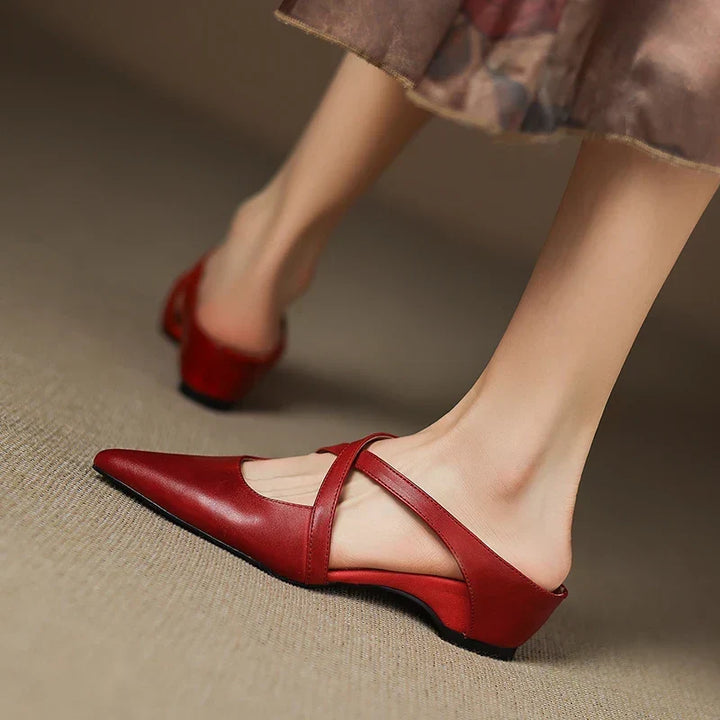 Carmela | Pointed Mules with Crossed Straps