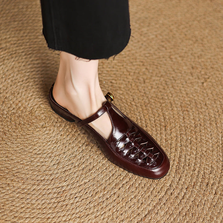 Riza | Woven Mules with Strap