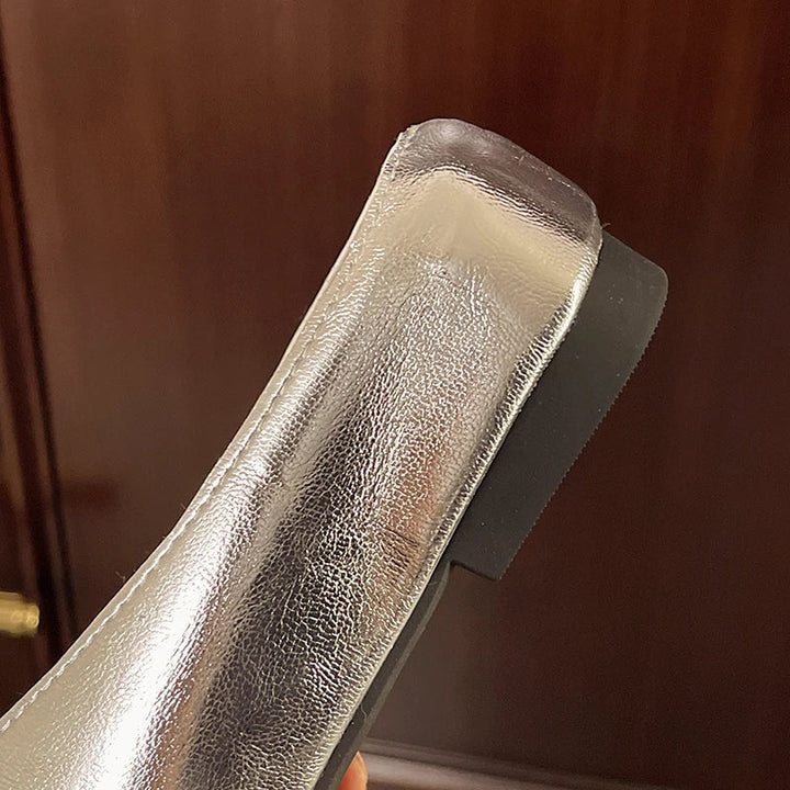 Beatrice | Metallic Mules with Square Toe