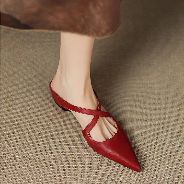 Carmela | Pointed Mules with Crossed Straps