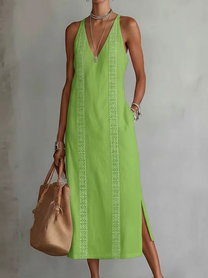 Simone | Halter Neck Maxi Dress with Side Slit