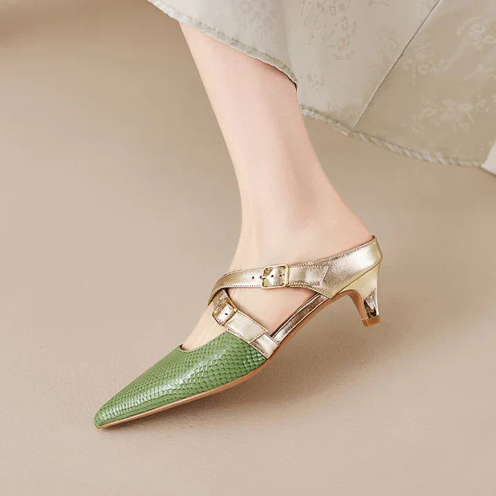 Ludovica | Pointed Mules with Crossed Straps