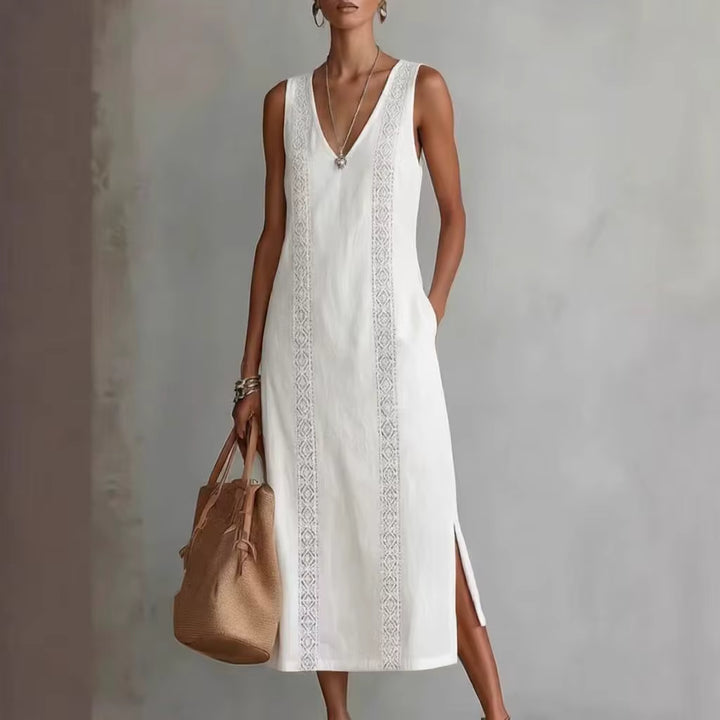 Simone | Halter Neck Maxi Dress with Side Slit