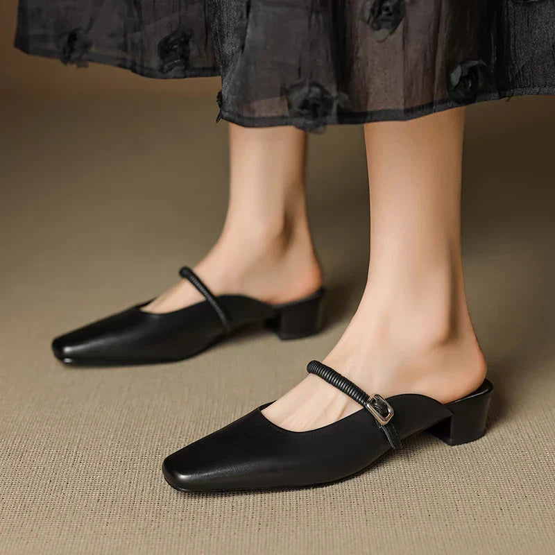 Lisa | Square Toe Mary Jane Mules