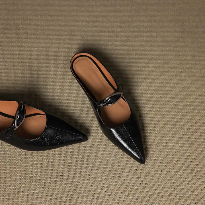 Regine | Pointed Mules with Buckle