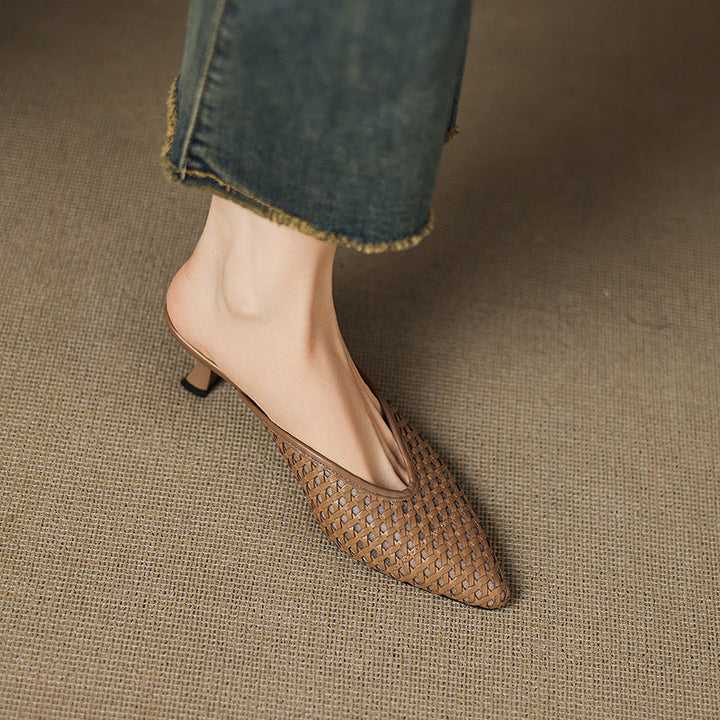 Maria | Pointed Woven Mules