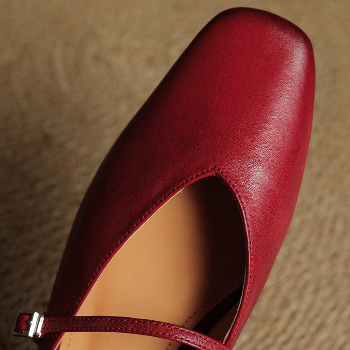 Carol | Mary Jane Mules with Square Toe