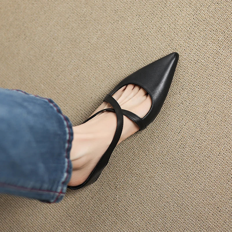 Carmela | Pointed Mules with Crossed Straps
