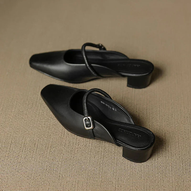 Lisa | Square Toe Mary Jane Mules