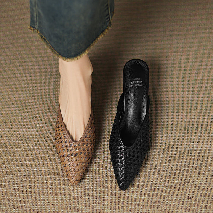 Maria | Pointed Woven Mules