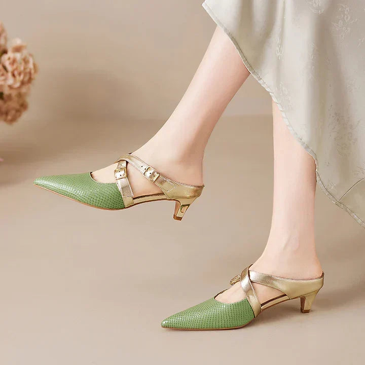 Ludovica | Pointed Mules with Crossed Straps