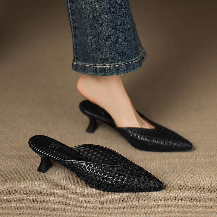 Maria | Pointed Woven Mules