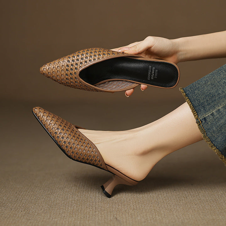 Maria | Pointed Woven Mules