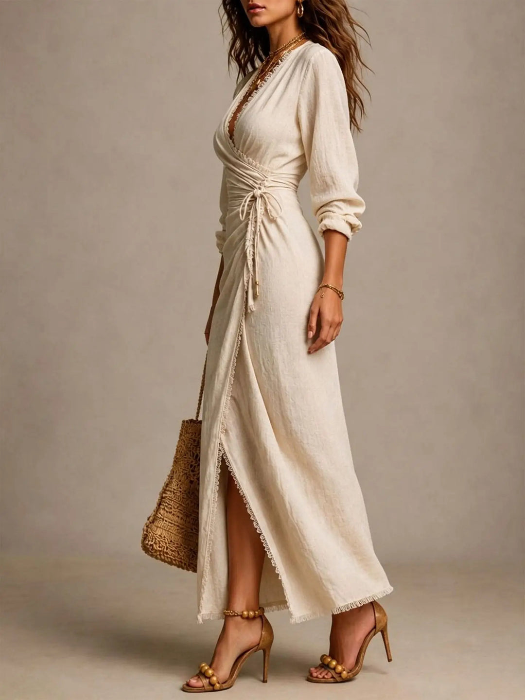 Josephine | Wrap Long Sleeve Maxi Dress
