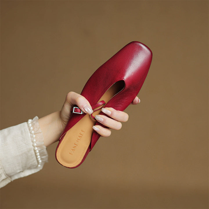 Carol | Mary Jane Mules with Square Toe
