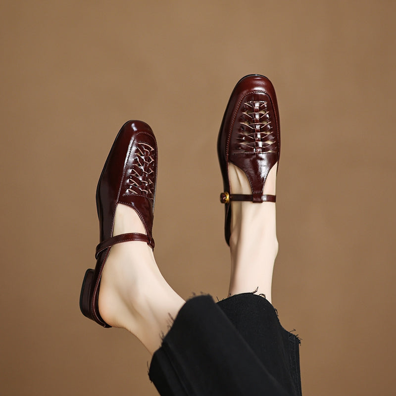 Riza | Woven Mules with Strap