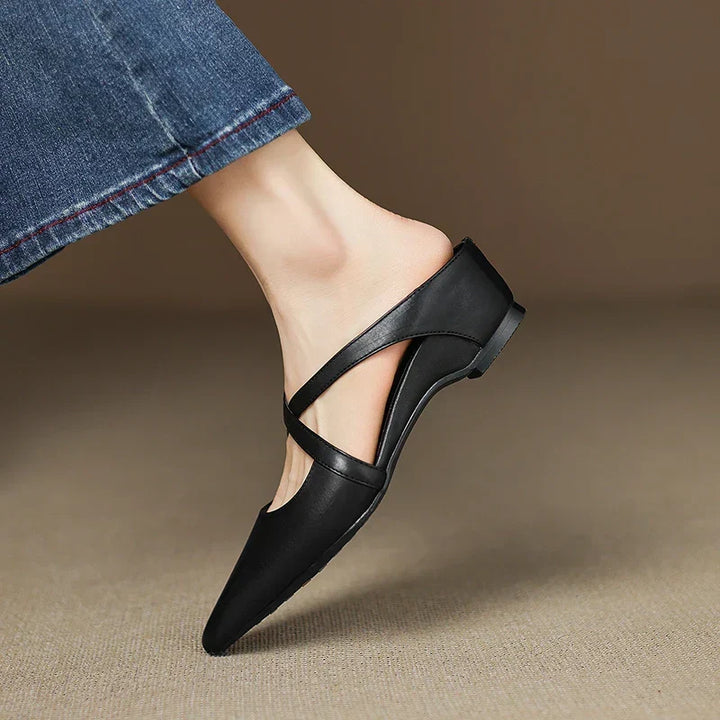 Carmela | Pointed Mules with Crossed Straps