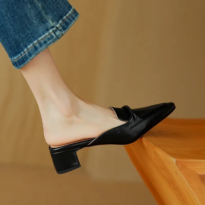 Marcella | Pointed Mules with Bow