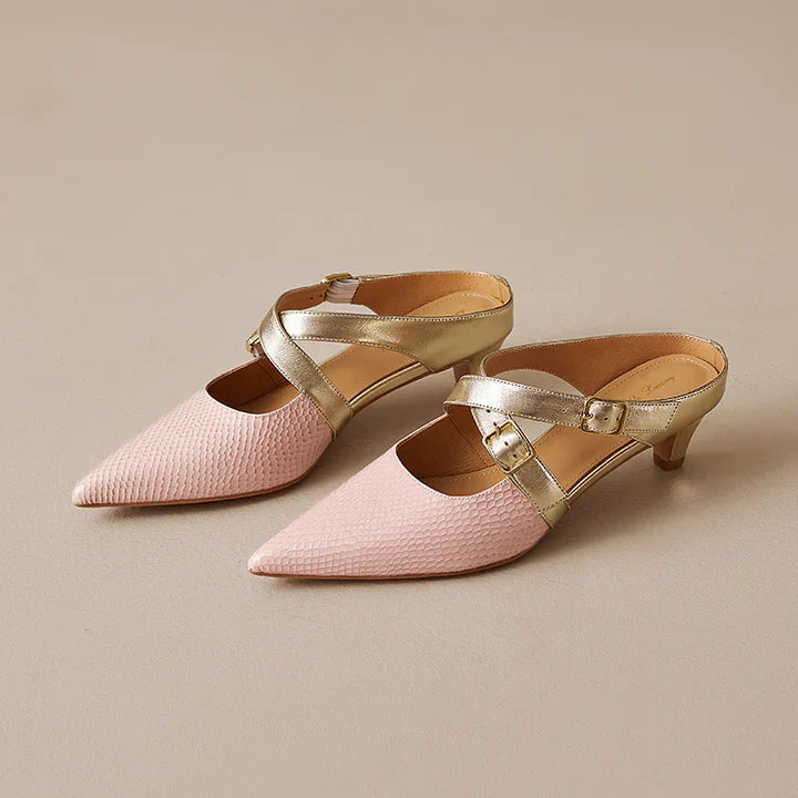 Ludovica | Pointed Mules with Crossed Straps