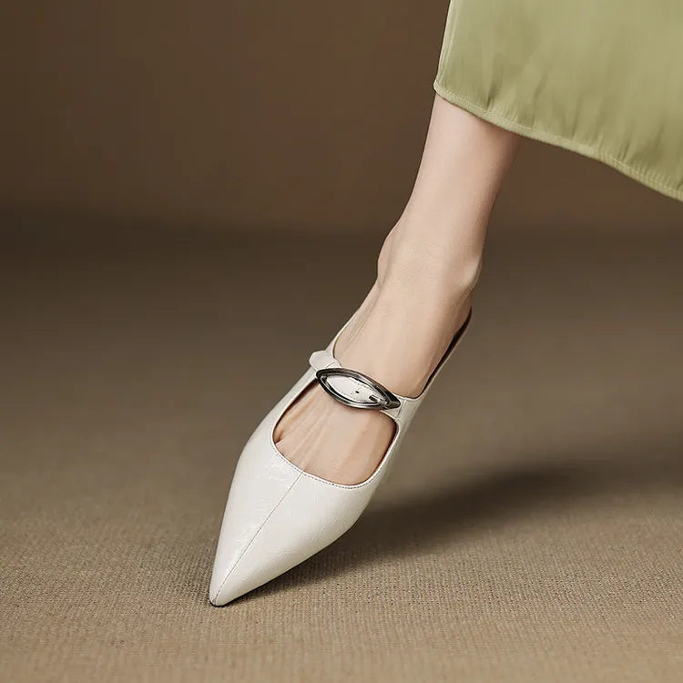 Regine | Pointed Mules with Buckle