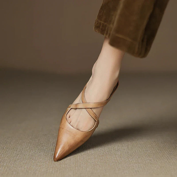 Carmela | Pointed Mules with Crossed Straps
