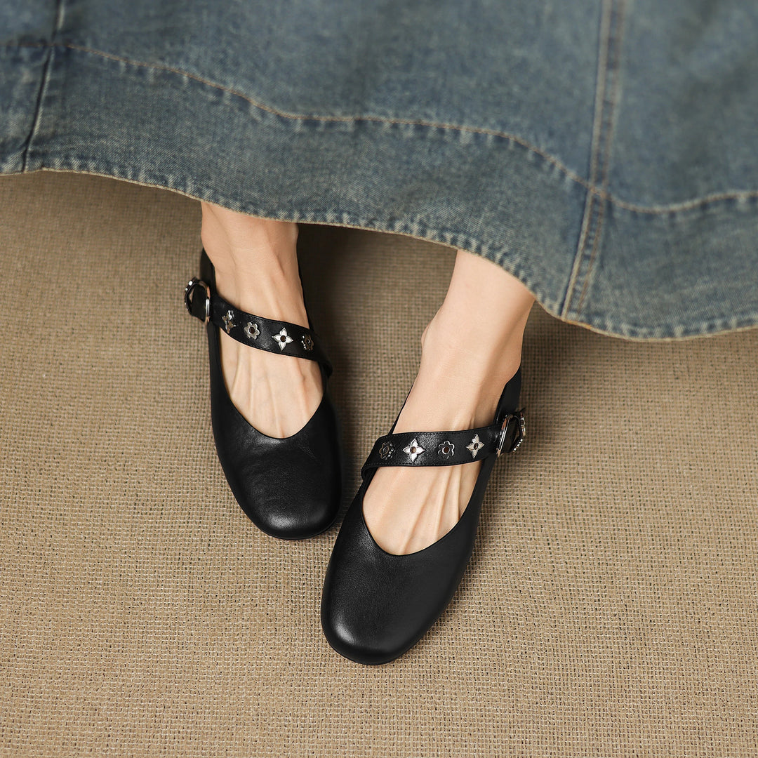Kylen | Mary Jane Ballerinas with Studs