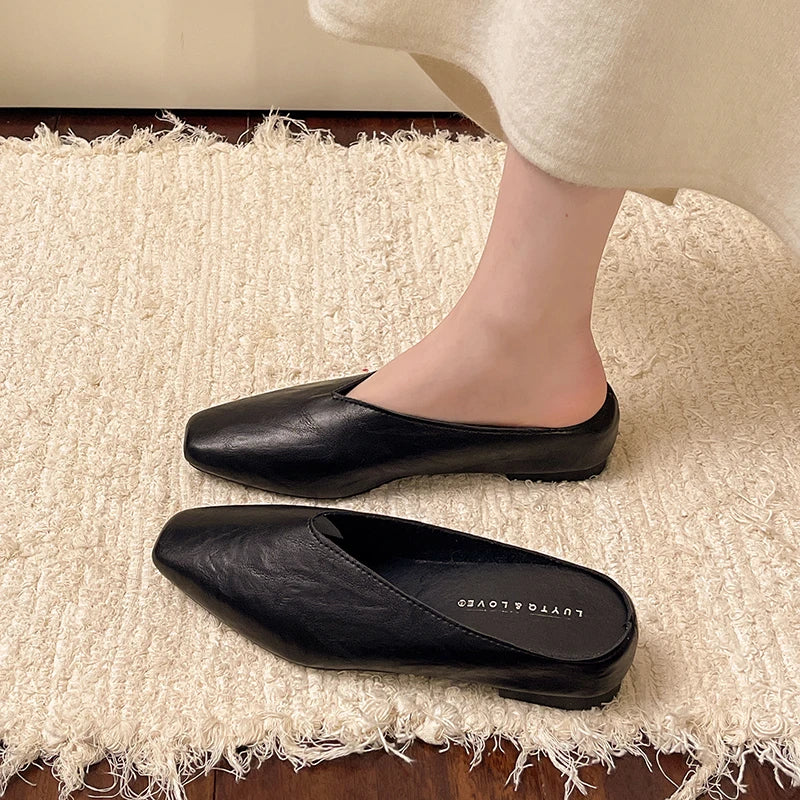 Beatrice | Metallic Mules with Square Toe