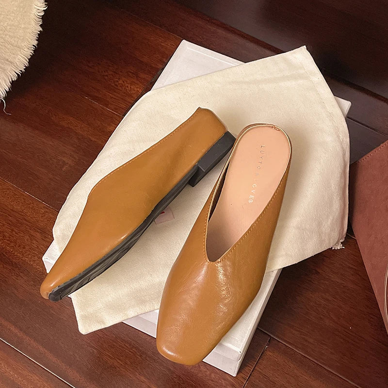 Beatrice | Metallic Mules with Square Toe