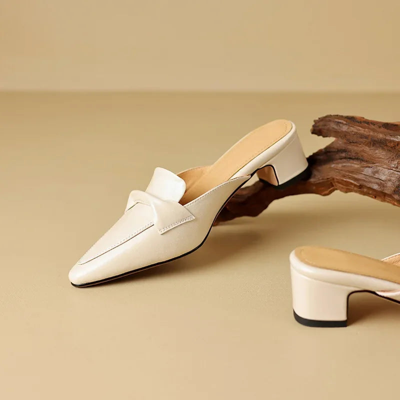 Marcella | Pointed Mules with Bow