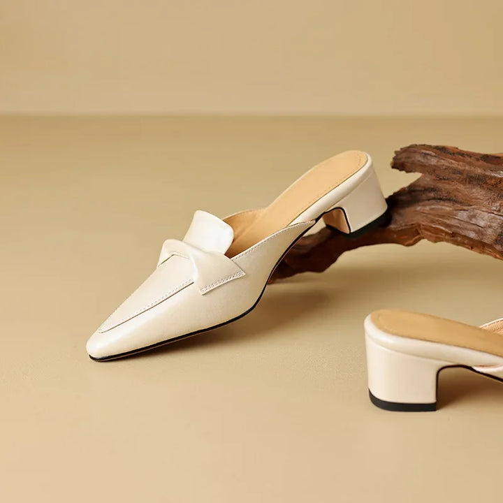 Marcella | Pointed Mules with Bow