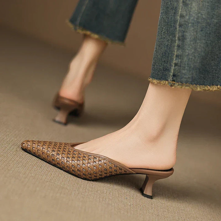 Maria | Pointed Woven Mules