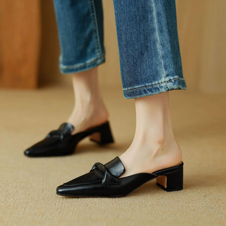 Marcella | Pointed Mules with Bow