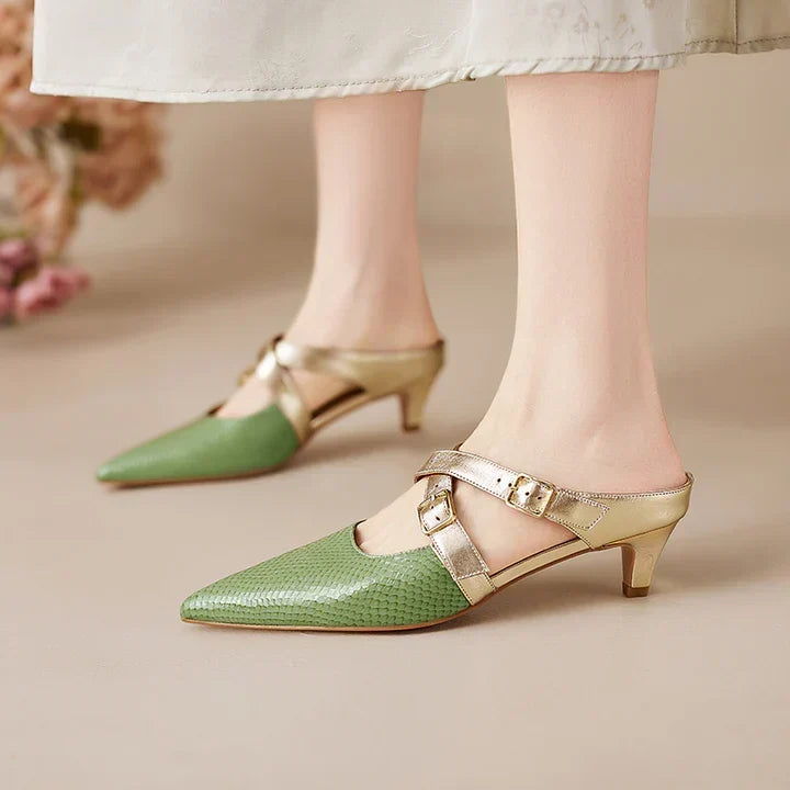 Ludovica | Pointed Mules with Crossed Straps
