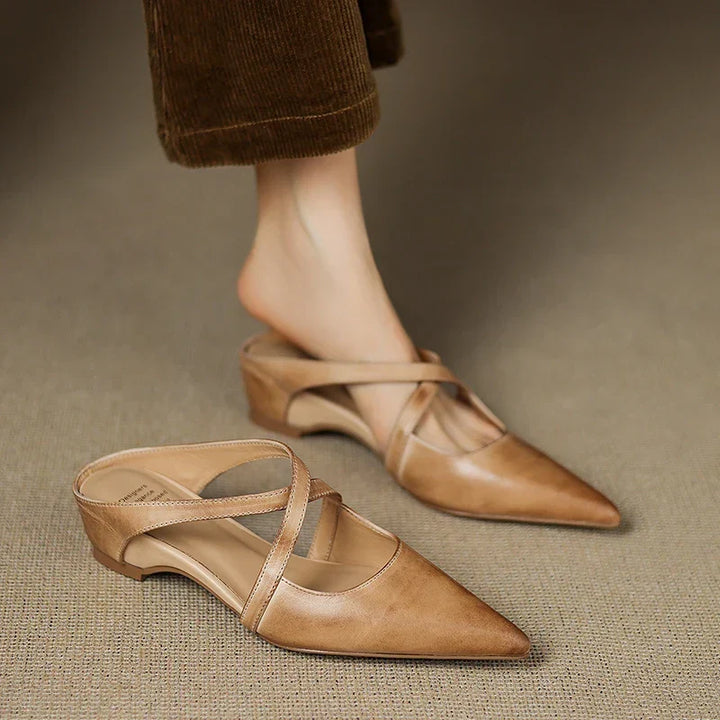 Carmela | Pointed Mules with Crossed Straps