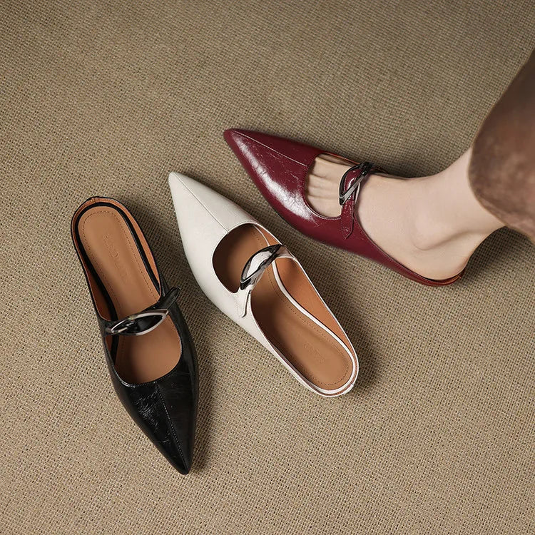 Regine | Pointed Mules with Buckle