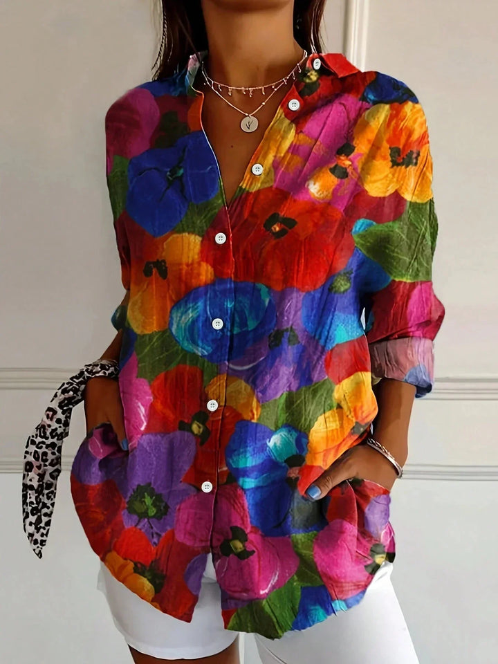Terri™ | Colourful Blouse with Playful Print
