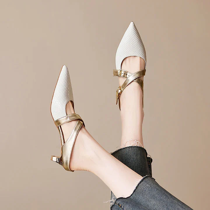 Ludovica | Pointed Mules with Crossed Straps
