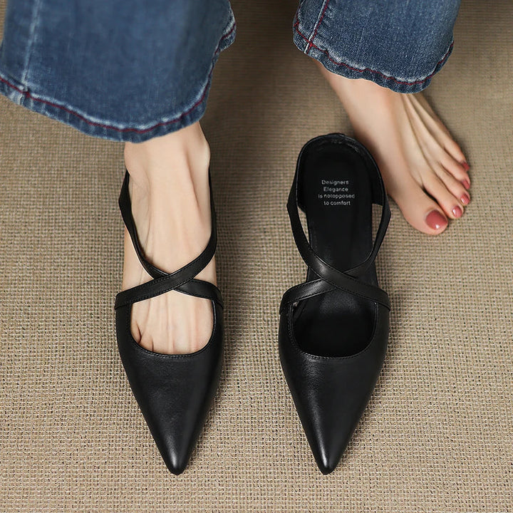 Carmela | Pointed Mules with Crossed Straps