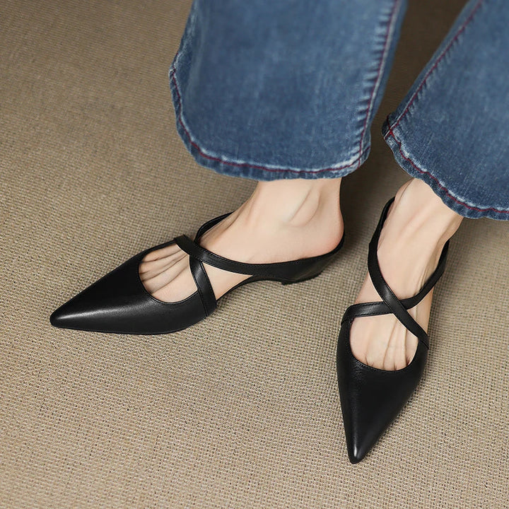 Carmela | Pointed Mules with Crossed Straps