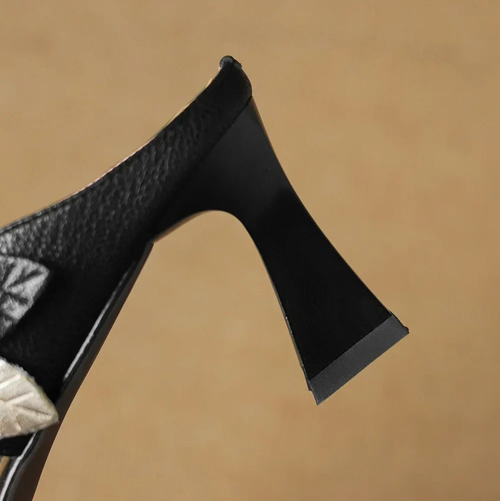 Alexis | Pointed Mules with Rose