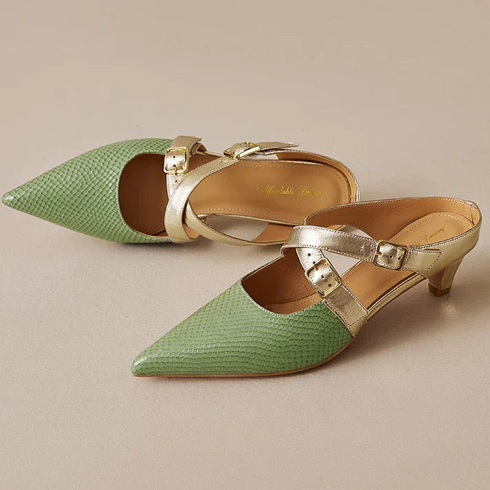 Ludovica | Pointed Mules with Crossed Straps