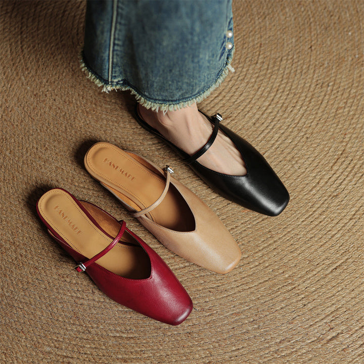 Carol | Mary Jane Mules with Square Toe