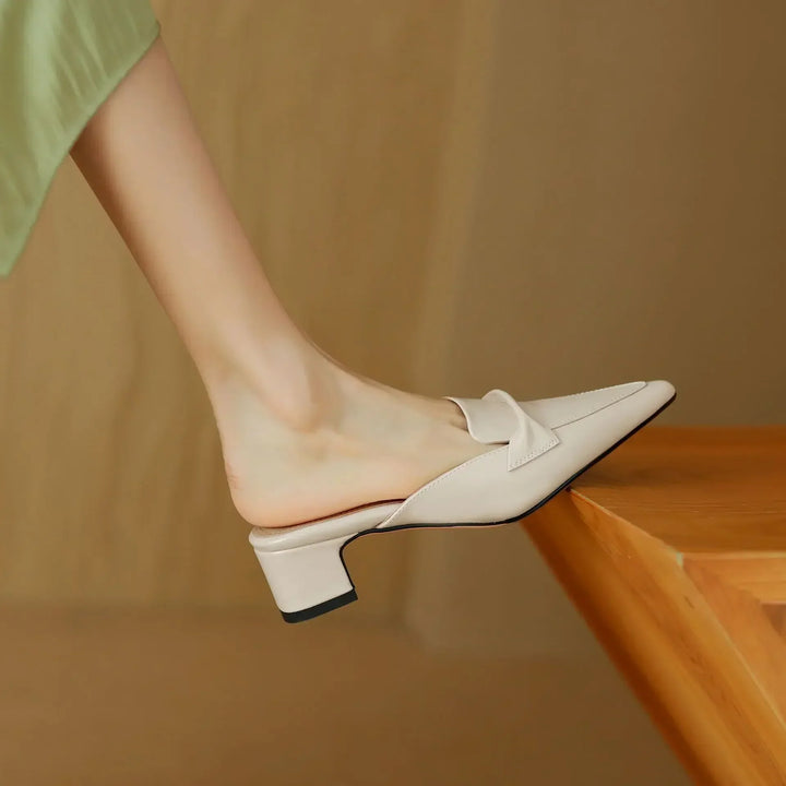 Marcella | Pointed Mules with Bow