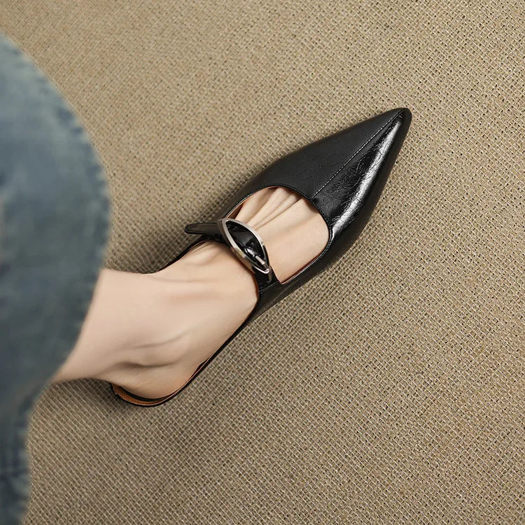 Regine | Pointed Mules with Buckle